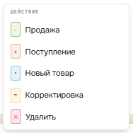 Виды операций умного учёта